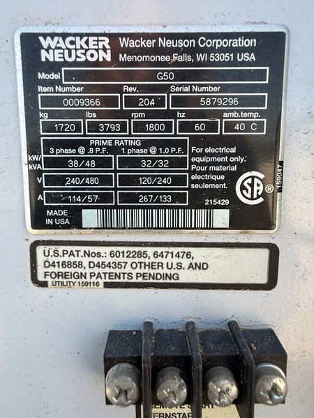 2012 Wacker Neuson G50 - Stock 6071 - Image 16